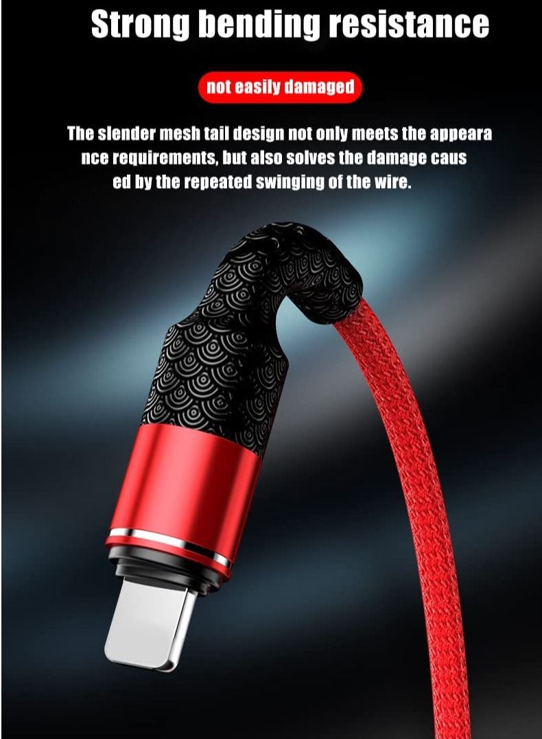 Nylon fast charging cable, 3A lighting charger cable, CE, FCC, ROSH Certified, compatible with iPhone13 /iPhone13 mini/iPhone 13 Pro/iPhone13 Pro Max (Black, 1.2M) - Image 4