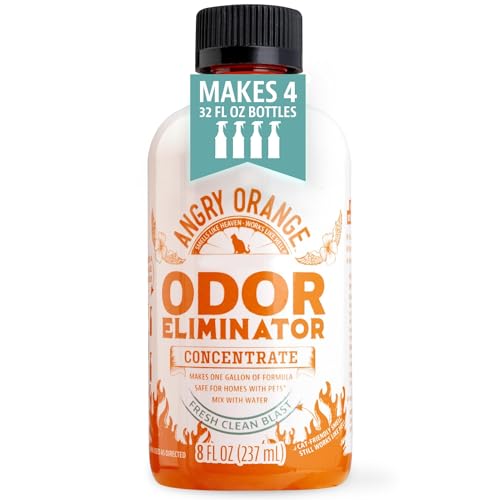Angry Orange Pet Odor Eliminator Concentrate for Cat Urine and Smells - Fresh Scent - 8 oz (Makes 128 oz of Cleaner) - Image 1