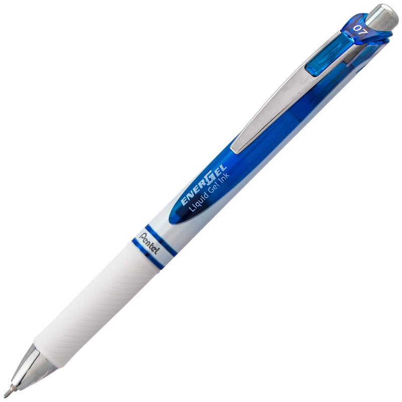 Pentel Energel Rtx Pearl Retractable Liquid Gel Pen  (0.7Mm) Medium Line  Needle Tip  Blue Ink  12 Pack (Bln77Pw-C) - Image 3