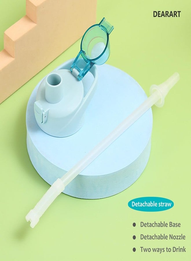 DEARART زجاجة مياه زرقاء مختلطة سعة 1000 مل من ديرارت بدون ماصة، زجاجات مياه رياضية مانعة للتسرب بنسبة 100% مزودة بمقبض لسهولة الحمل، مناسبة للرياضة والسفر والمدرسة والعمل المكتبي وما إلى ذلك. - Image 4