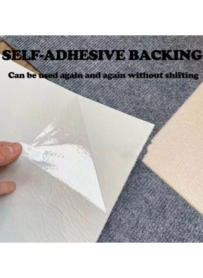 GGEROU - 10Pcs Carpet Tile Self Adhesive Carpet Tile Self Adhesive Carpet Washable Commercial Carpet Flooring Tiles 30*30cm Beige - Image 1