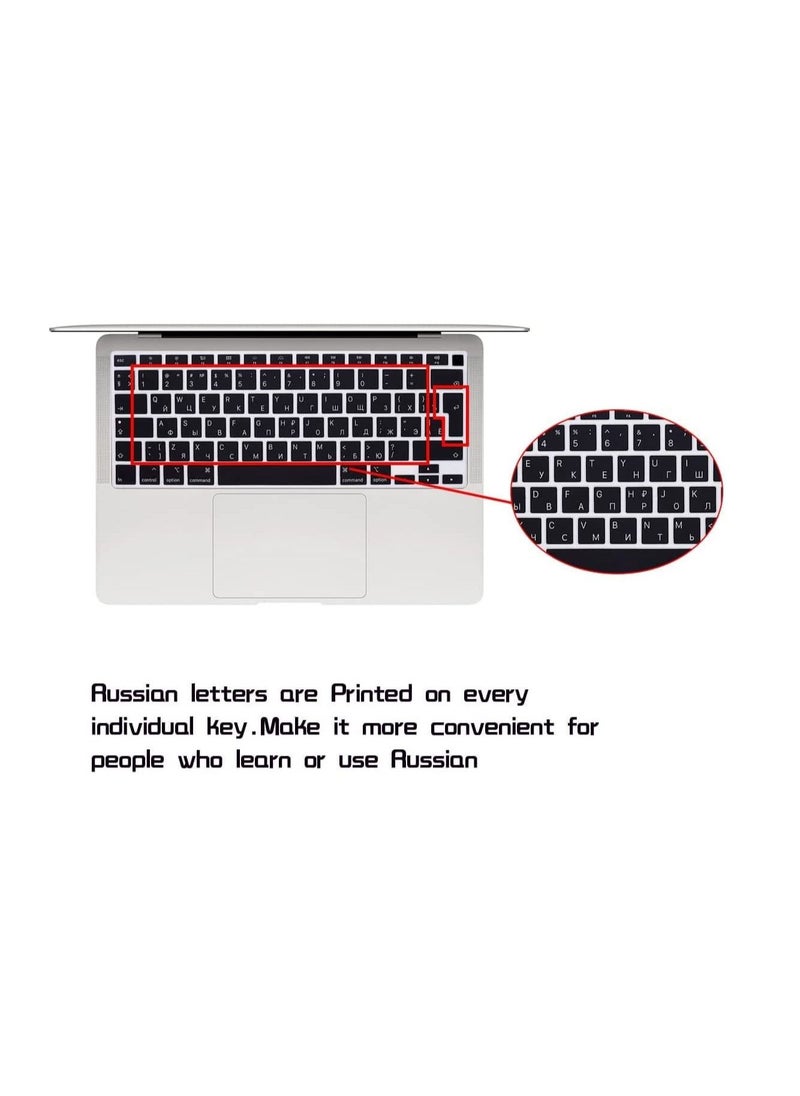 AMM Russian Language Keyboard Cover MacBook Air 13 Inch 2020 With Touch ID MODEL A2179 and A2337 M1 Chip UK EU Layout  - Image 3