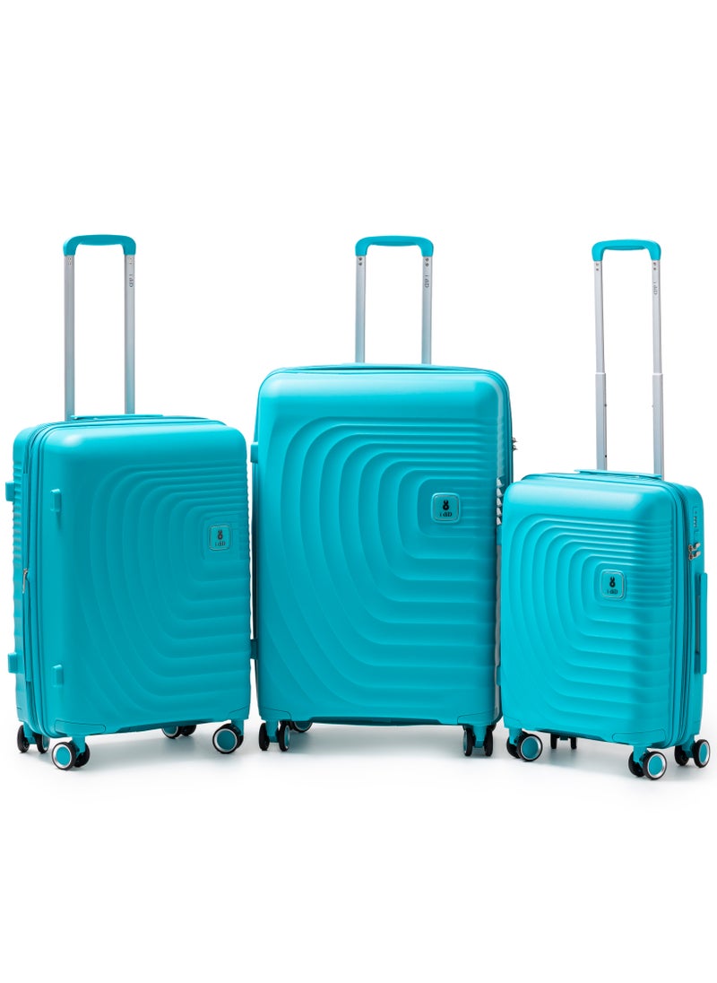 i diD Expandable & ‘Unbreakable Luggage Sets 3 Pieces With TSA Lock, Luggage Set PP Material Travel Suitcase Set With Spinner Wheels for Men Women, plus 3 PVC covers  - Image 1