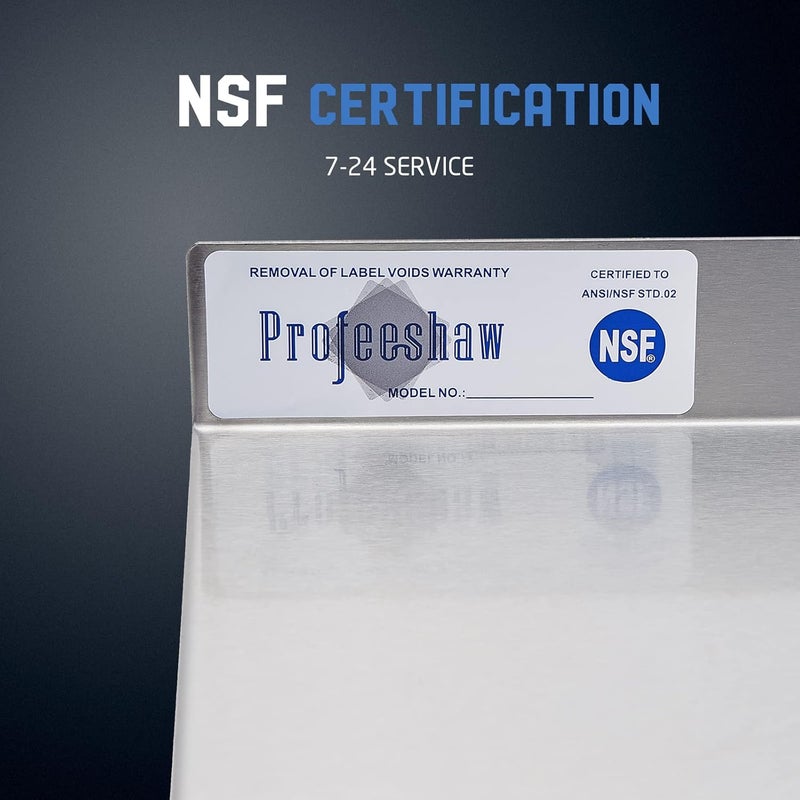 Profeeshaw NSF Stainless Steel Shelf 18” x 48”, 400 lb Commercial Shelves Wall Mounted Metal Shelving with Backsplash and 2 Brackets for Restaurant, Bar, Utility Room, Kitchen and Garage - Image 4