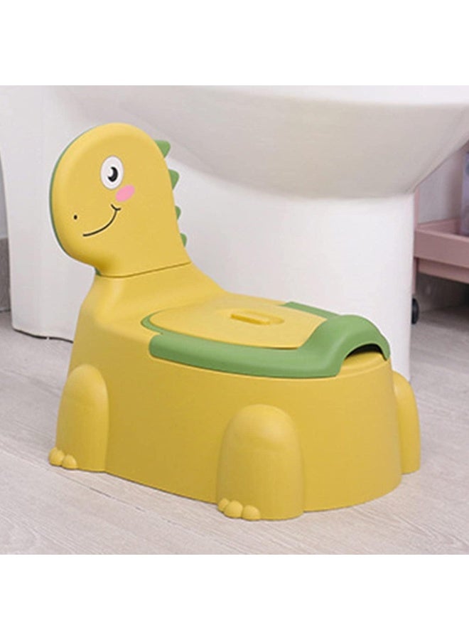 Premify Potty Toilet Potties Training Chair Baby Kids Boys Girls Toddler Dinosaur Urinal Pot Comfortable Children 1-6-Year-Old Children Infant Toilets Toddlers Animal Pottie With Lid Back (Yellow)  - Image 2