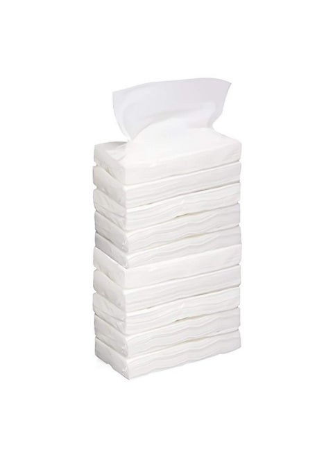 100 Pulls Each 2 Ply M-Fold Soft Tissue Paper For Refilling Tissue Boxes (Pack Of 10)