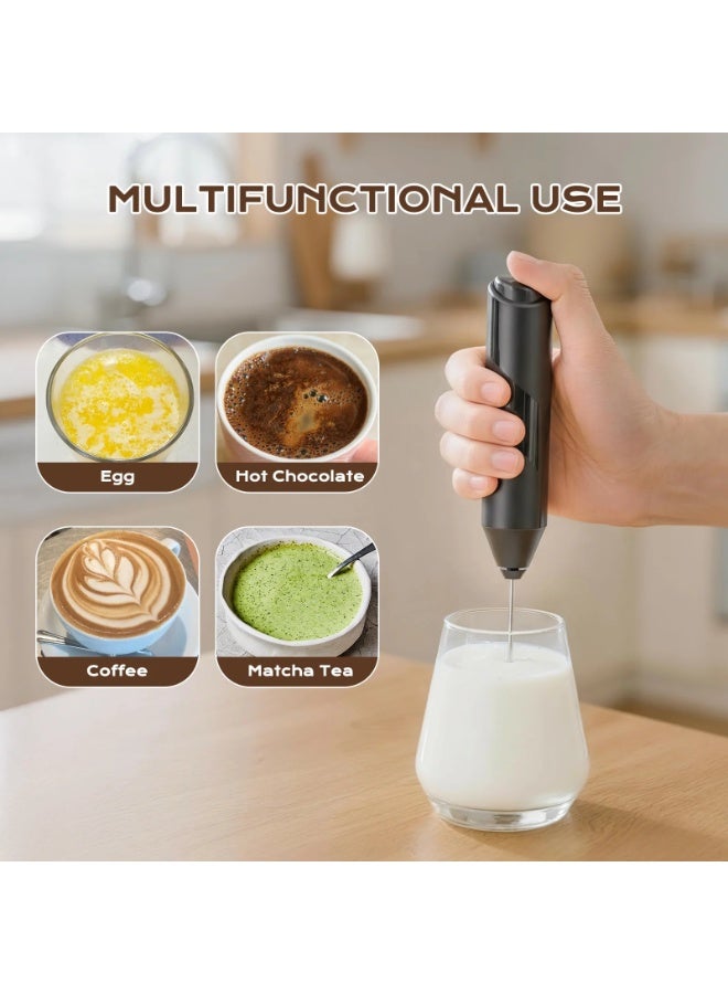 HIAS Milk Frother with Stand | Handheld Battery-Operated Foam Maker for Latte, Cappuccino &, Coffee, Frappe, Matcha and Hot Chocolate | Stainless Steel Stand | Coffee Whisk & Drink Mixer - Image 3