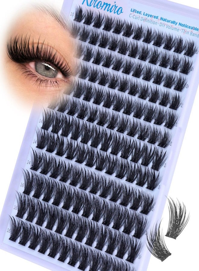 Kiromiro Wispy Lash Clusters 10-16mm Cluster Eyelash Extensions DIY Cluster Lashes Extension 144pcs Individual Lashes Nautral Eyelash Clusters C Curly Lash Clusters - Image 1