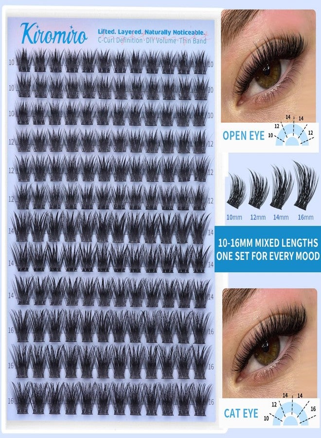 Kiromiro Wispy Lash Clusters 10-16mm Cluster Eyelash Extensions DIY Cluster Lashes Extension 144pcs Individual Lashes Nautral Eyelash Clusters C Curly Lash Clusters - Image 2