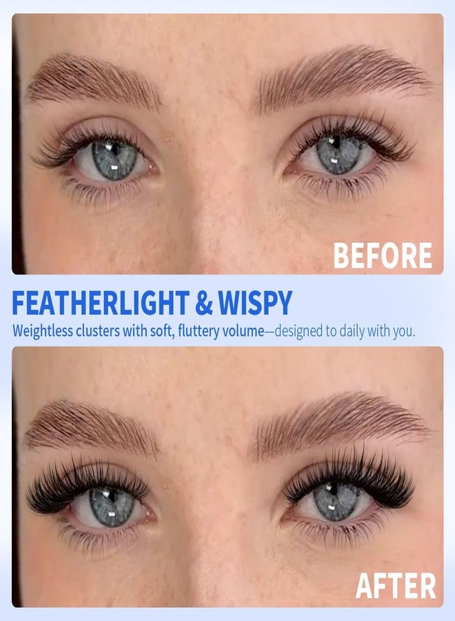 Kiromiro Wispy Lash Clusters 10-16mm Cluster Eyelash Extensions DIY Cluster Lashes Extension 144pcs Individual Lashes Nautral Eyelash Clusters C Curly Lash Clusters - Image 3