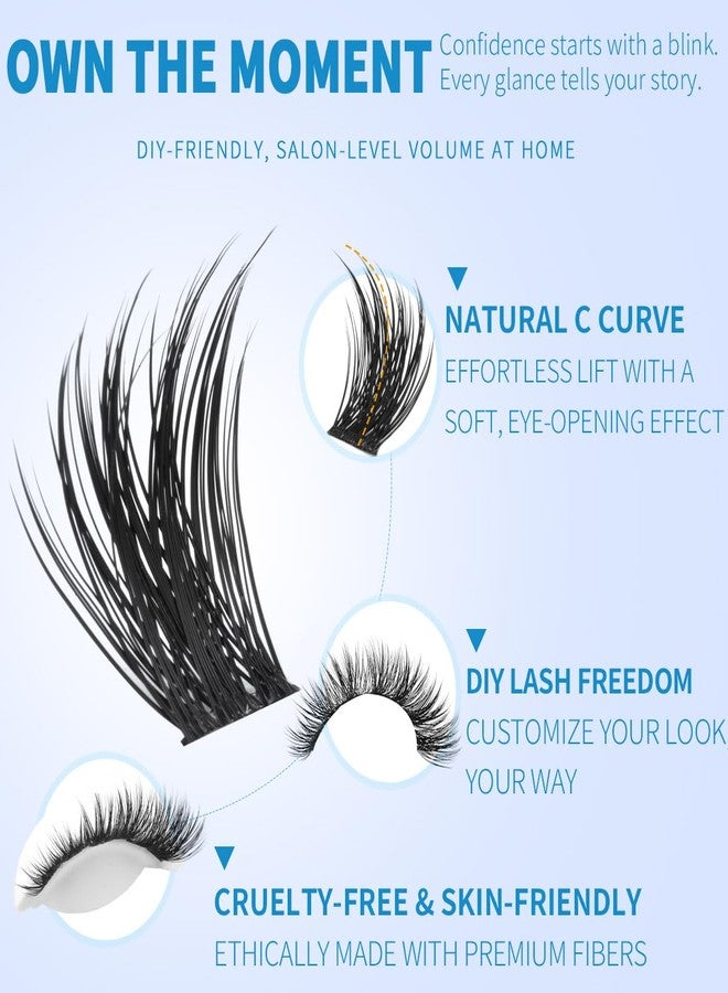 Kiromiro Wispy Lash Clusters 10-16mm Cluster Eyelash Extensions DIY Cluster Lashes Extension 144pcs Individual Lashes Nautral Eyelash Clusters C Curly Lash Clusters - Image 5