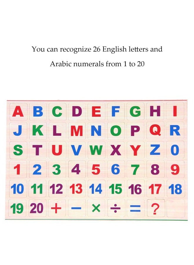 Multi-Purpose Magnetic Education Board,Multipurpose Double-Sided Magnetic Wooden Writing Board Mathematical Calculations  English Alphabets Children Board - Image 4