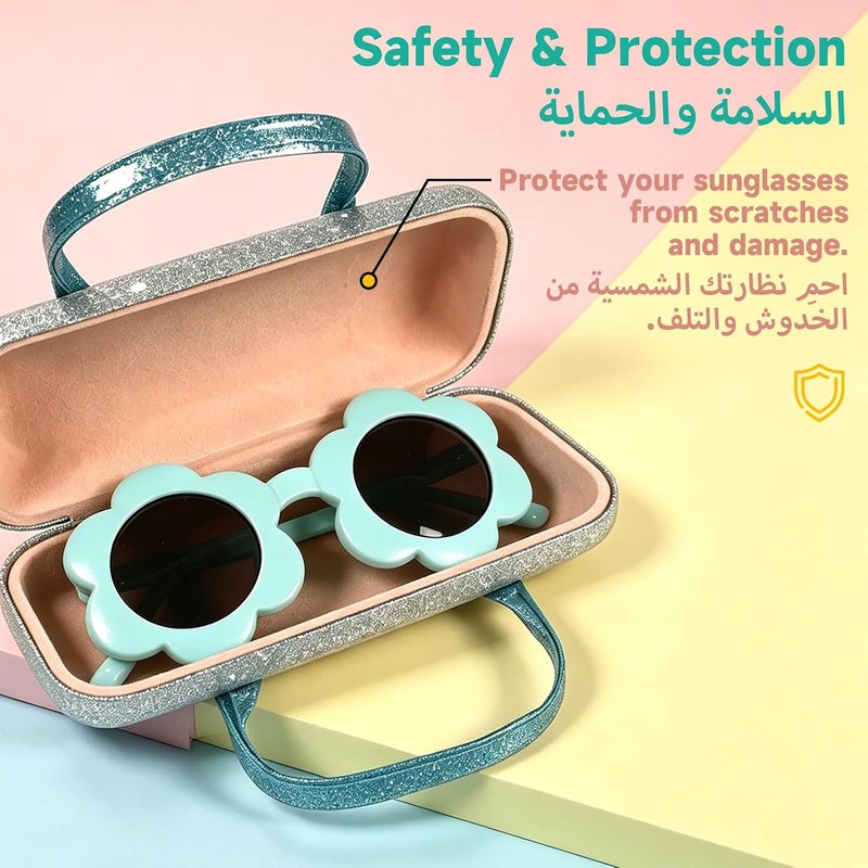 جيد جدًا مجموعة نظارات شمسية من Sooo Good مع حقيبة نظارات لامعة، ألوان مميزة، و4 مشابك شعر، إكسسوارات للتنكر في الحفلات، مناسبة للشواطئ، الأنشطة الخارجية، والحفلات. - Image 5