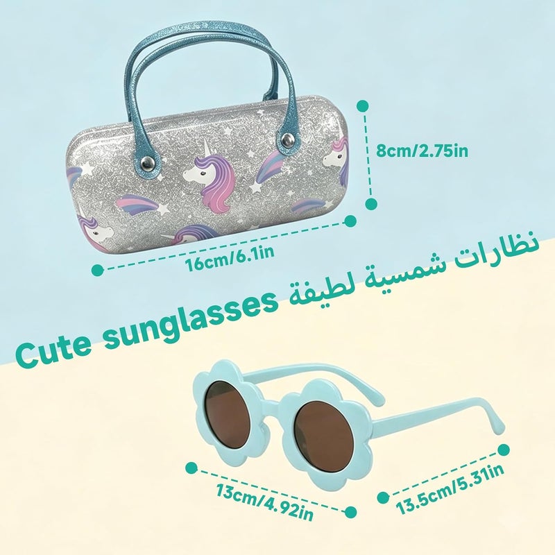 جيد جدًا مجموعة نظارات شمسية من Sooo Good مع حقيبة نظارات لامعة، ألوان مميزة، و4 مشابك شعر، إكسسوارات للتنكر في الحفلات، مناسبة للشواطئ، الأنشطة الخارجية، والحفلات. - Image 2
