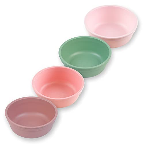 RePlay 12 Oz Toddler Bowls for Snack and Everyday Dining  Dishwasher and Microwave Safe  Made in USA  Set of 4575 x 575 x 2  Desert Roses