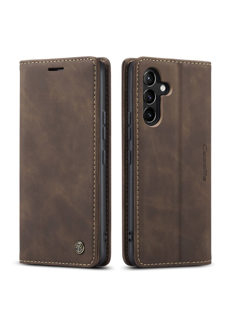 Aookay For Samsung Galaxy A55 5G Phone Case, Leather Wallet Phone Case,  Flip Fold Phone Case with Card Slots and Magnetic Closure, Shockproof and Anti-collision Phone Protective Case (Brown)  - Image 1