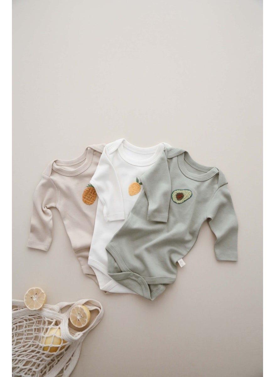 3-Piece Embroidered Snap-On Long Sleeve Bodysuit Model 3 - pzsku/Z392E98AE9D226E5E987CZ/45/_/1725725573/ef12f252-9c9b-4704-8a68-535945ec709e