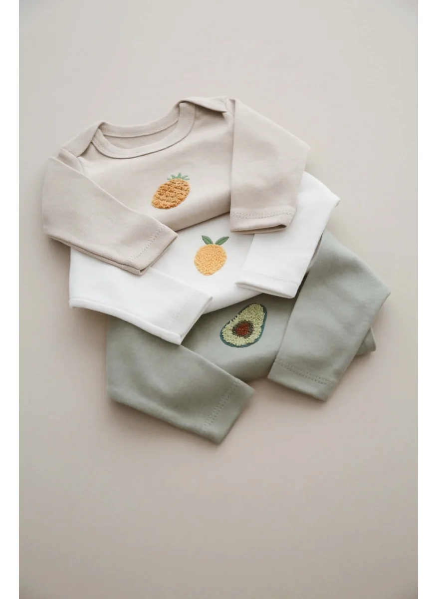 Ohlala Koala 3-Piece Embroidered Snap-On Long Sleeve Bodysuit Model 3