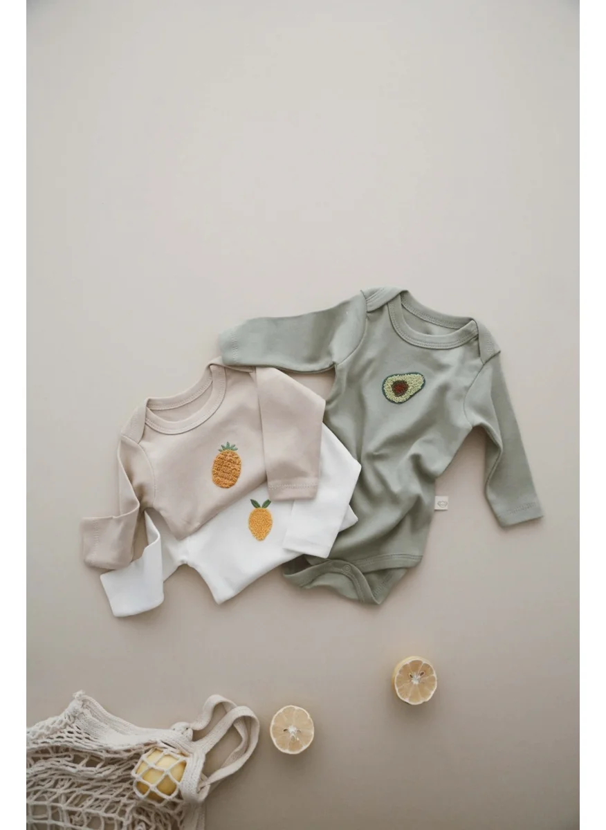 Ohlala Koala 3-Piece Embroidered Snap-On Long Sleeve Bodysuit Model 3