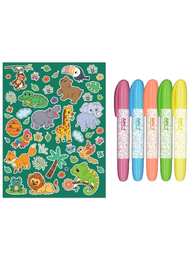 Hinkler Jr Kaleidoscope Colouring Kit Jungle Fun With Markers & Stickers| Colouring Fun For Kids | Art & Craft Kit | Age 3-5 - Image 2