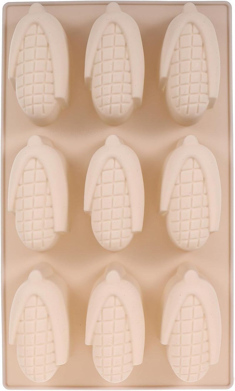 Corn-shaped Non-stick Silicone Chocolate Mold Tray, 9-cavity Gray Baking Mold for Candy Making and DIY Cake Decoration, Food-grade Silicone for Home Kitchen Use - Image 1