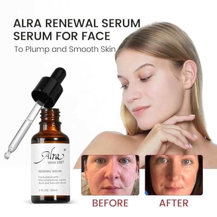Alra Renewal Serum for Face, Exfoliating Facial Serum for Anti-Aging, Blackhead, Pores Minimizer, All-IN-ONE Night Serum Skincare Gifts for Women & Men, 1 fl oz - Image 5