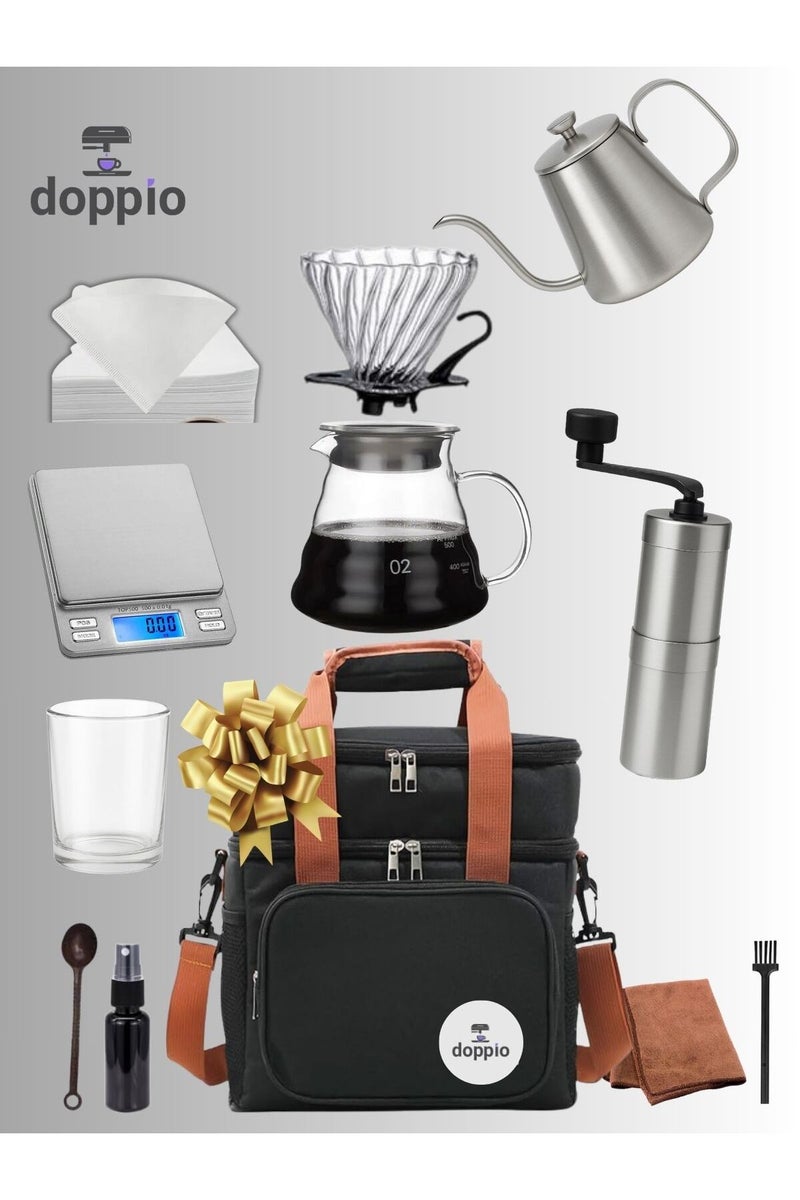 Doppio Complete 12-Piece V60 Pour Over Coffee Set – With Travel Bag - Image 2