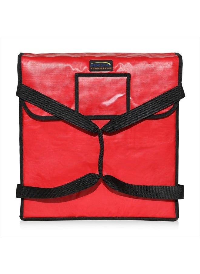 New Star Foodservice 50073 Insulated Pizza Delivery Bag, 18" by 18" by 5", Red  - Image 1