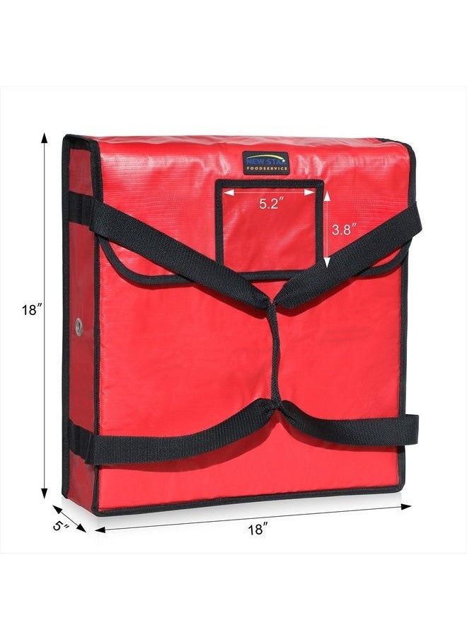 New Star Foodservice 50073 Insulated Pizza Delivery Bag, 18" by 18" by 5", Red  - Image 2