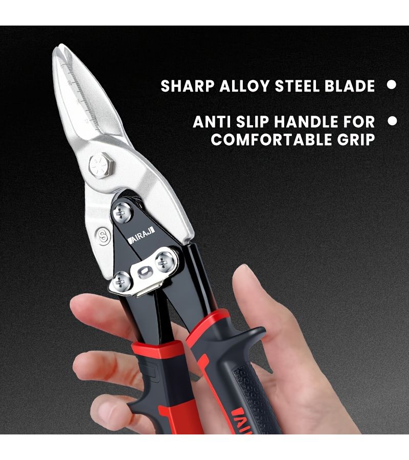 4Pcs 10 Inch 12 Inch Aviation Snips Heavy Duty Metal Cutter Shears For Cutting Sheet Metal Chrome Vanadium Steel Straight Cut - Image 2