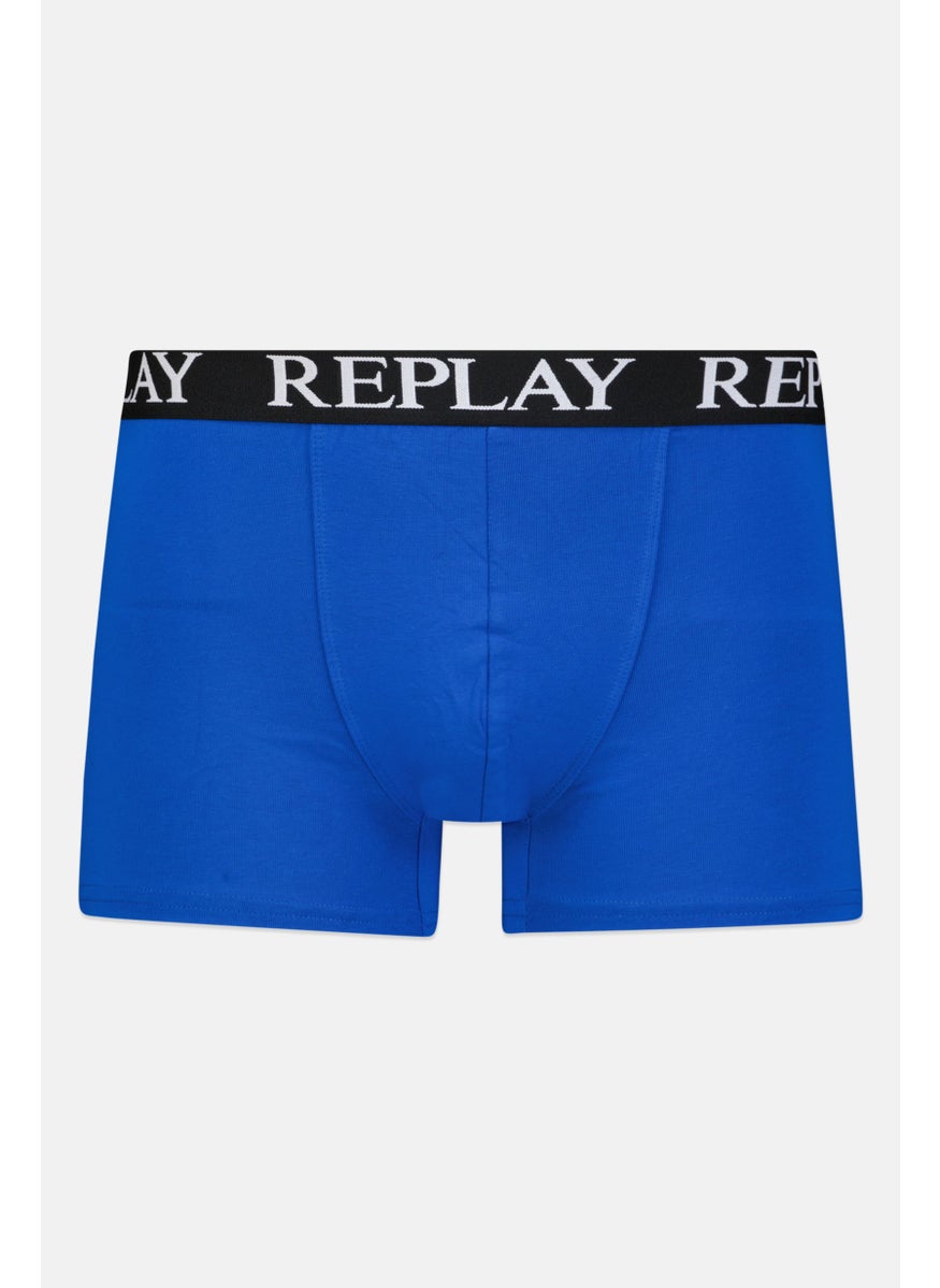Replay - Men 2 Pack Brand Logo Trunk, Black/Blue - Image 1