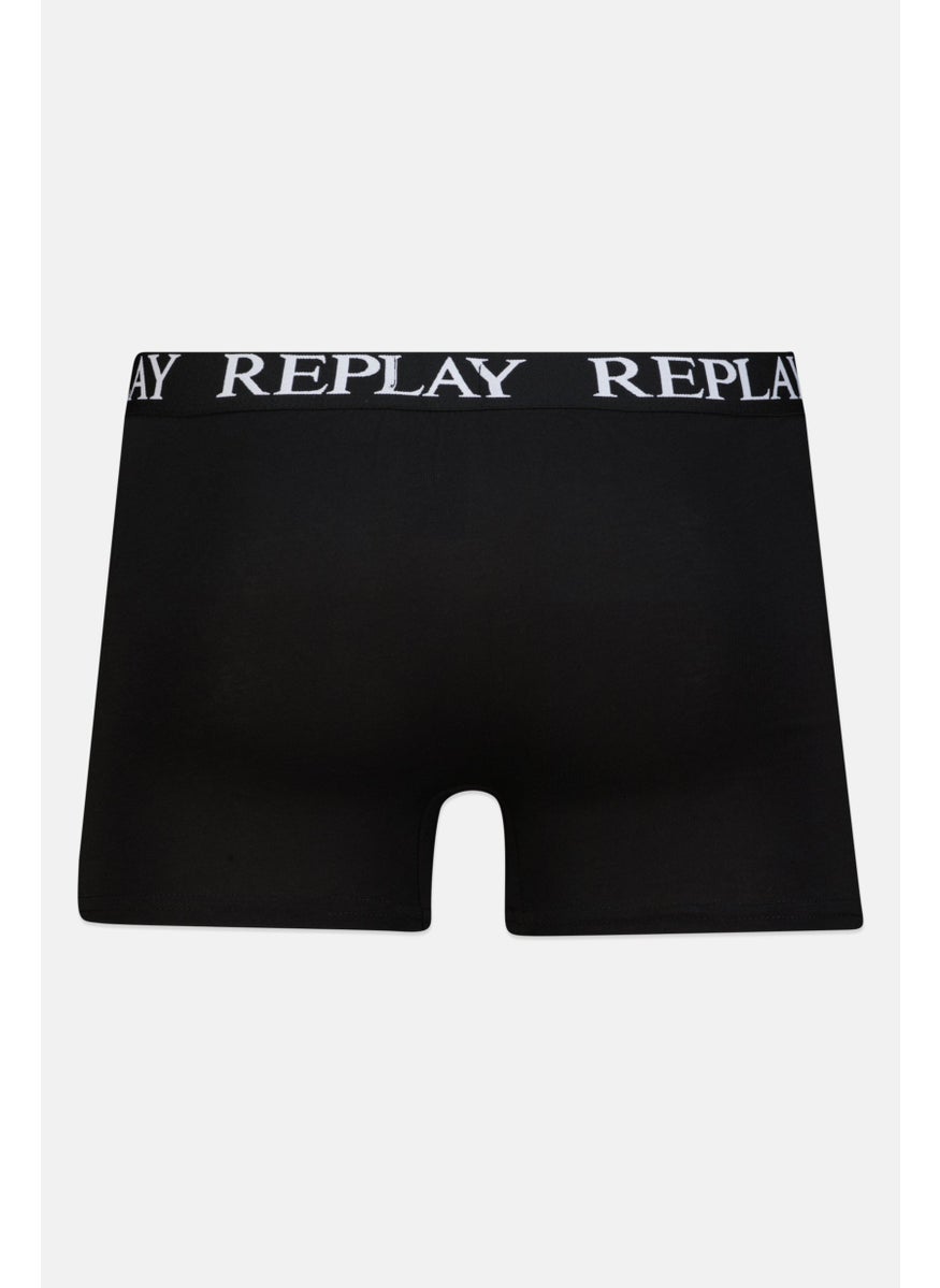 Replay - Men 2 Pack Brand Logo Trunk, Black/Blue - Image 1