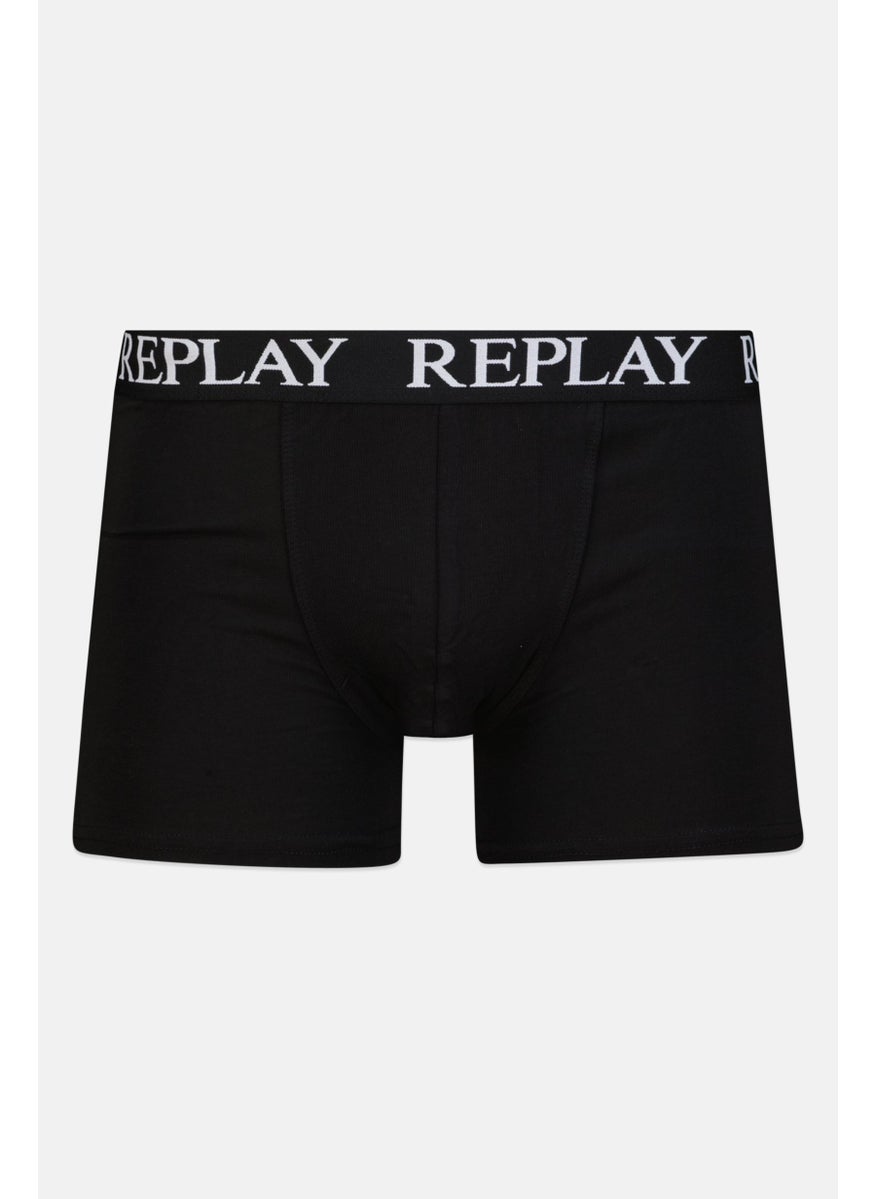 Replay - Men 2 Pack Brand Logo Trunk, Black/Blue - Image 1