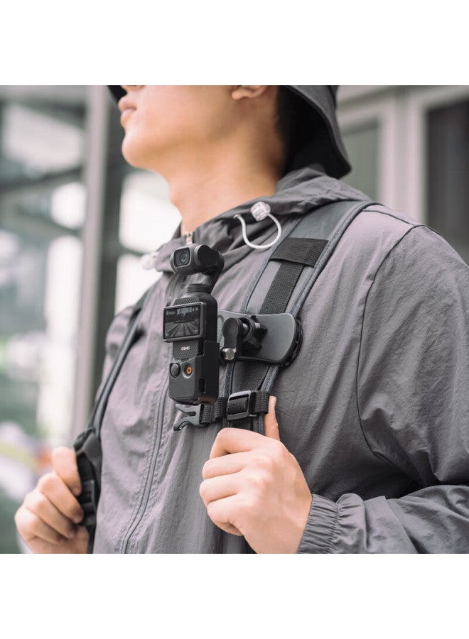 Surewo Compatible With Dji Pocket 3 Butterfly Backpack Clip Bracket, Pocket Camera Bag Clip, Chest Mount, First-person View Osmo Pocket 3 Lingmou Expansion Accessory