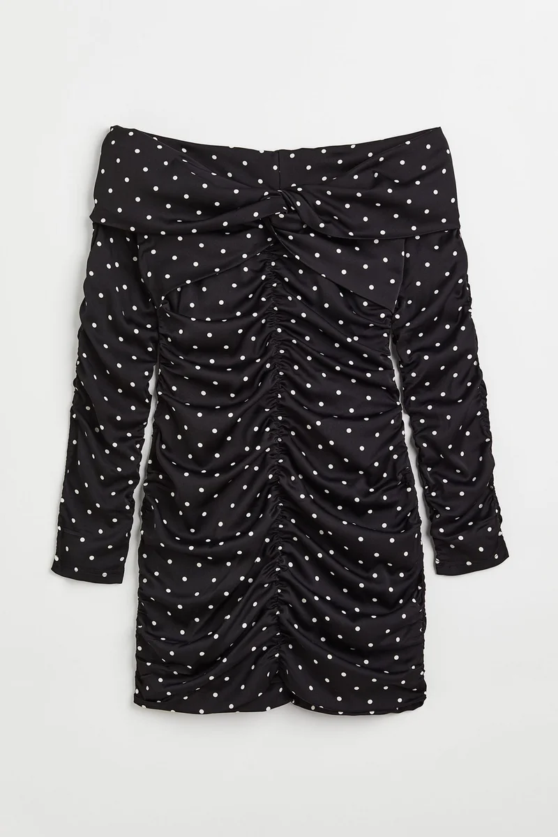H&M Off-the-shoulder gathered dress