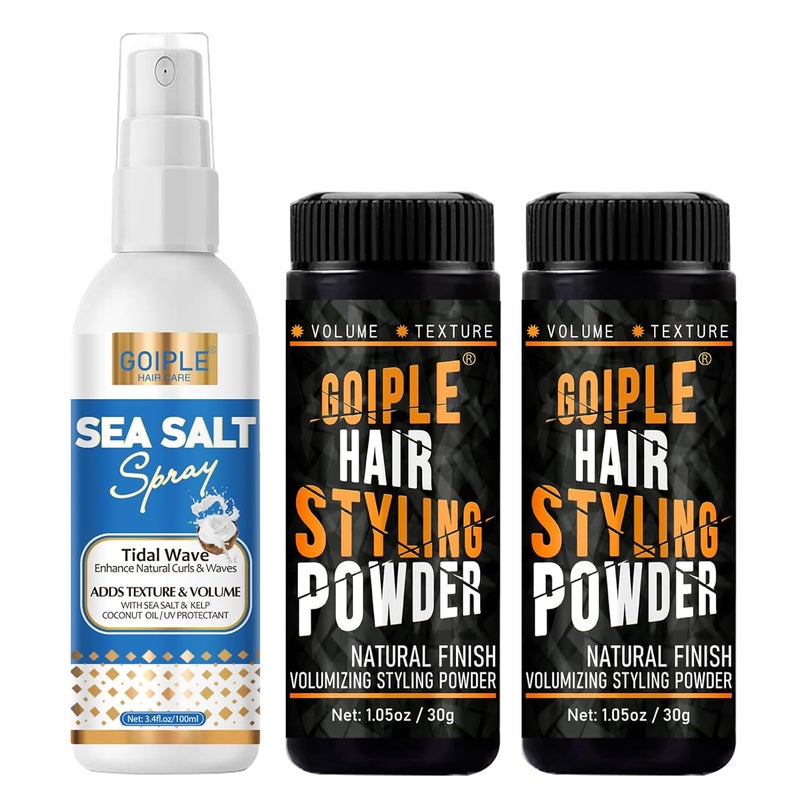 Goiple Natural Look Styling Powder  105oz Volumizing  Texturizing Sea Salt Spray for Men  Women