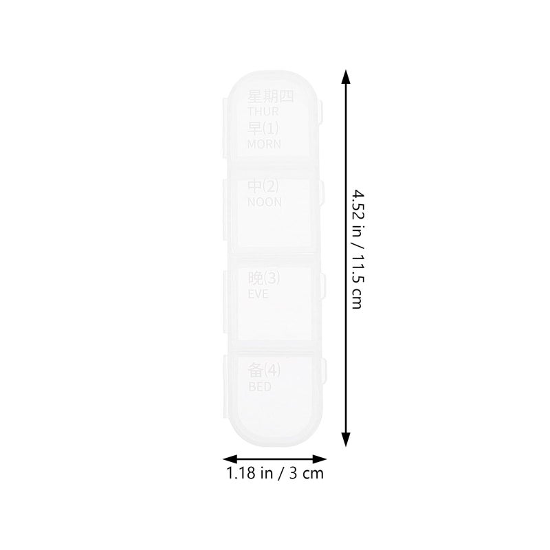 White Portable 28 Compartment Pill Organizer for Weekly Supplements Travel Daily Use - Image 3
