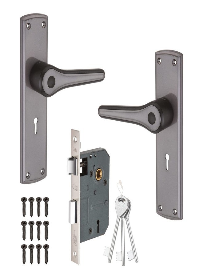 Atom 8 Inch Heavy Duty Mortise Door Lock for Bedroom, Living Room, Main Door, Black-Gray Finish | 3 Keys | 6 Lever Double Stage Lockset for House Hotel Office (O66KY) - Image 4