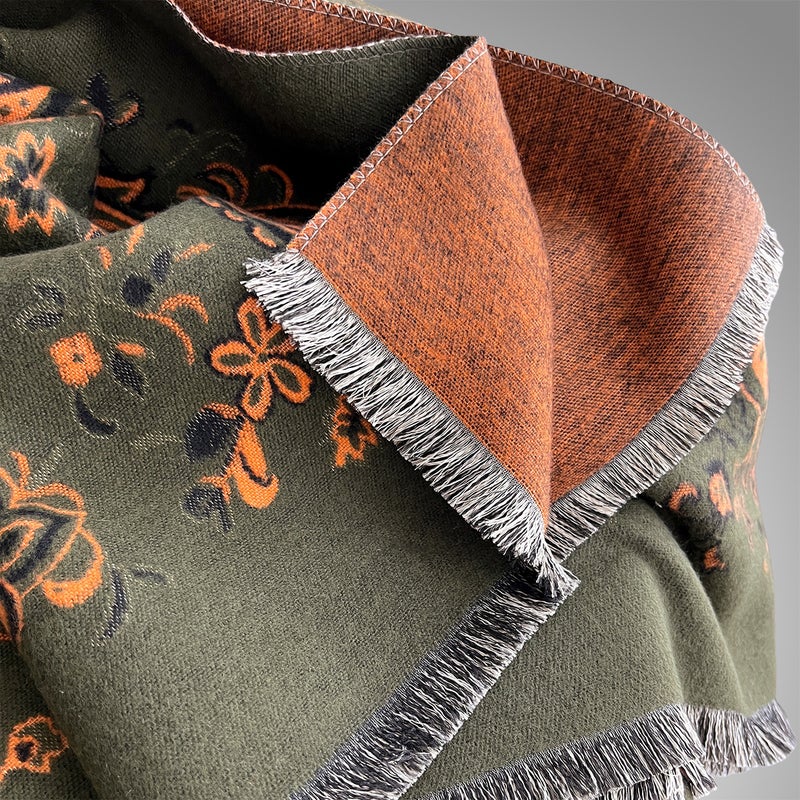 2025 New Retro Jacquard Tassel Scarf, Imitation Cashmere, Soft and Breathable, Versatile for Autumn and Winter, Women''s Shawl and Neck Scarf - Image 5