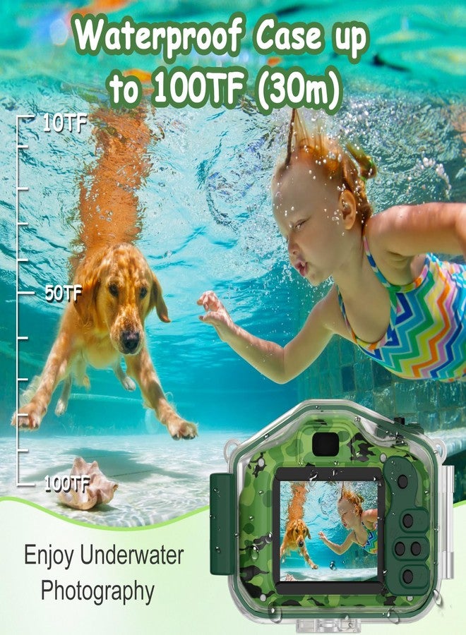 DEKER Waterproof Camera for Kids, Christmas Birthday Gifts for Boys Girls 3-12 Year Old, Mini HD Toddler Digital Video Children Travel Camcorder, 2 Inch IPS Screen with 32GB Card (Green) - Image 2