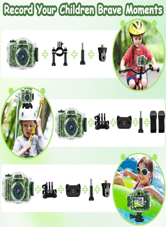 DEKER Waterproof Camera for Kids, Christmas Birthday Gifts for Boys Girls 3-12 Year Old, Mini HD Toddler Digital Video Children Travel Camcorder, 2 Inch IPS Screen with 32GB Card (Green) - Image 5