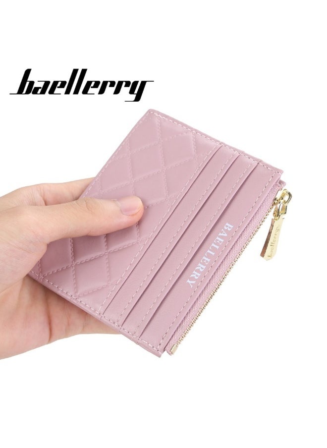 baellerry Women's Diamond Check Candy Colored Purse Driver's License Cover Mini Multi-card Holder Card Cover  - Image 2