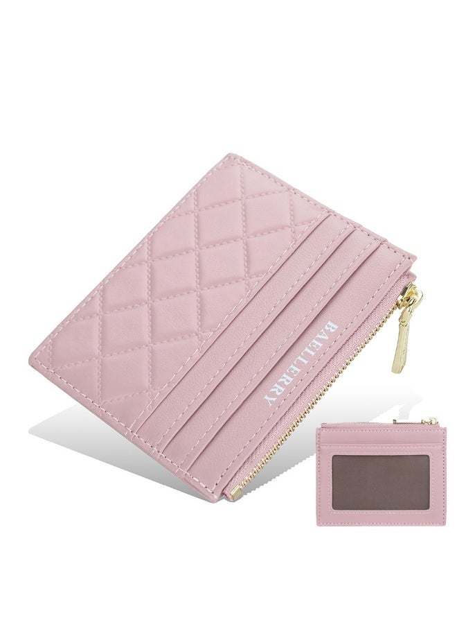 baellerry Women's Diamond Check Candy Colored Purse Driver's License Cover Mini Multi-card Holder Card Cover  - Image 1