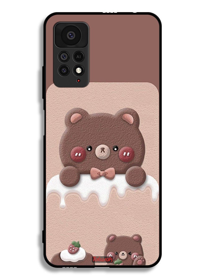 Tolwak Xiaomi Redmi Note 11 Pro 5G Protective Case Cover Bear Strawberry - Image 2