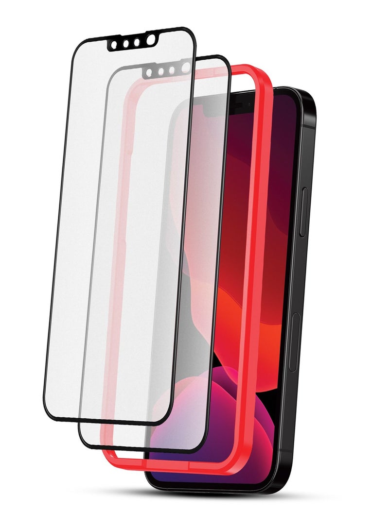 Moxedo Moxedo 2 Pack HD Matte Impact Resistant Glass Screen Protector with Installation Frame Compatible for iPhone 13 Mini 5.4 inches  - Image 1