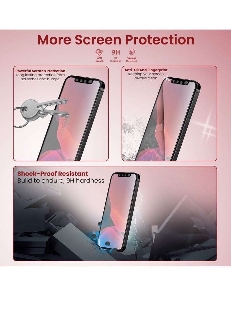 Moxedo Moxedo 2 Pack HD Matte Impact Resistant Glass Screen Protector with Installation Frame Compatible for iPhone 13 Mini 5.4 inches  - Image 5