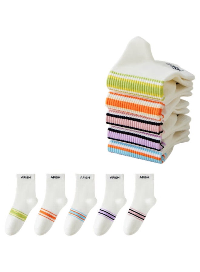 A Fish Socks For Women, 7A Grade Antibacterial And Odor-Resistant Mid-Calf Long Socks, Spring And Summer Casual Sports Cotton Socks, Recommended By Baoguang - Image 3