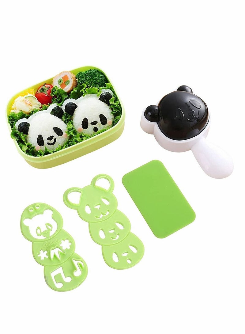 Rice Ball Moulds, Cute Panda Pattern Sushi Mould for Kids Shaper Onigiri Press Bento Accessories DIY Kitchen Tools Home Party Cartoon Lunch Make - Image 1