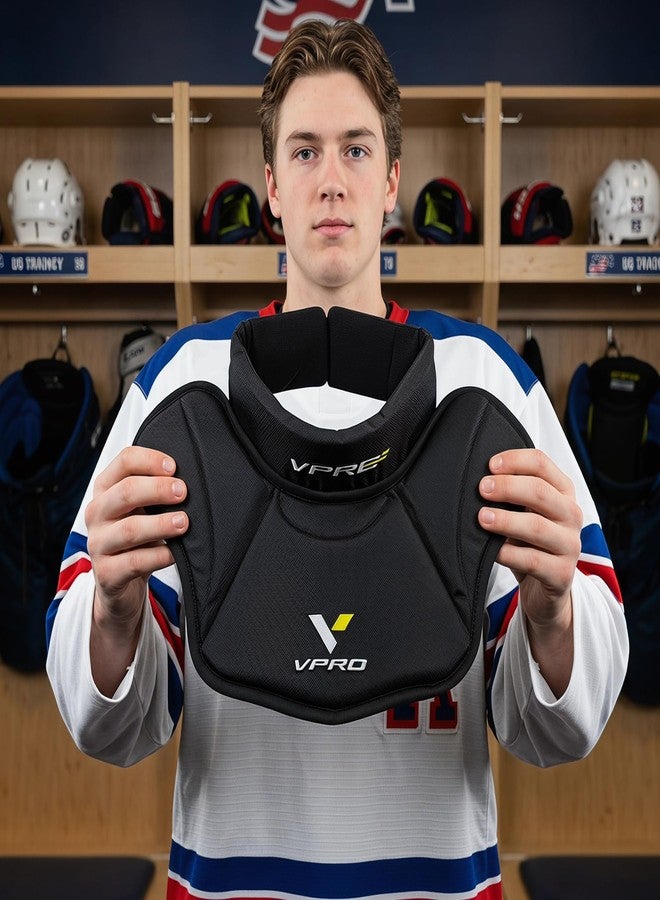 VPRO Hockey Goalie Neck Guard - Ice Hockey Throat Protector Guard - Lightweight and Adjustable Collar for Adult & Youth Players (JR(Small)) - Image 4