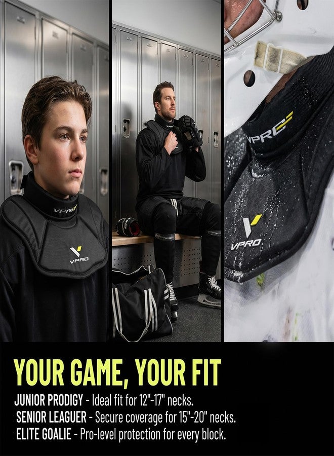 VPRO Hockey Goalie Neck Guard - Ice Hockey Throat Protector Guard - Lightweight and Adjustable Collar for Adult & Youth Players (JR(Small)) - Image 2